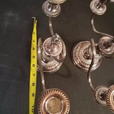 Lot-39 Twisted 2 Candle Candelabra Silver Plate Pair of 2