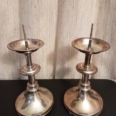 Lot-33 Pair of Antique Candelabra Candle Holders Set of 2 Lot 