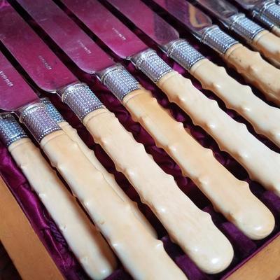 Lot-57 24 Pc Fork & Knife Set JD&S Stamped in Box