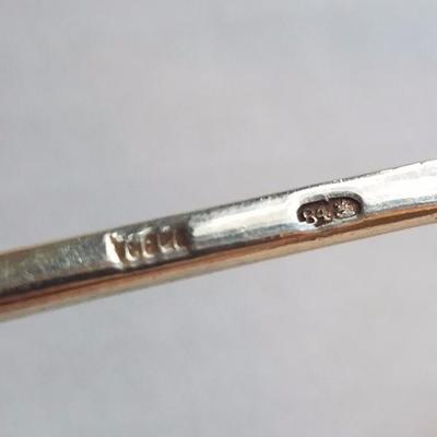 Lot-48 Set of 12 Stamped 84 Silver Spoons Au Gant Rouge in Case