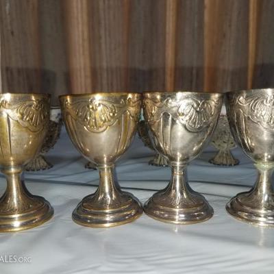 Lot-87 10 Pc Mini Silver Plate Lot W/ Porcelain 