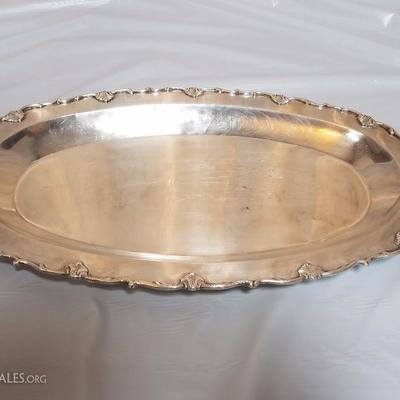 Lot-82 17" Silver Serving Platter Stamped 900