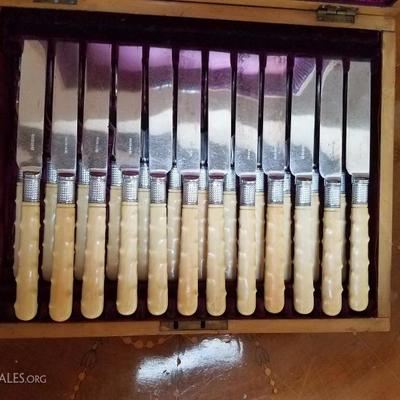Lot-57 24 Pc Fork & Knife Set JD&S Stamped in Box