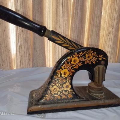 Lot-141 Antique Cast Iron Notary Stamp