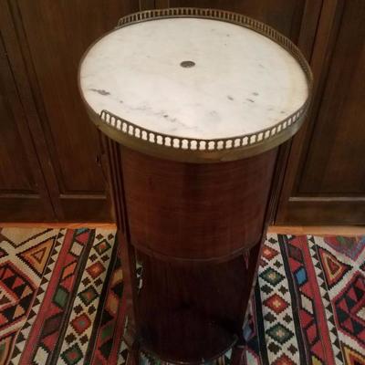 Lot-19 Small 3 Drawer End Table W/ Marble Top