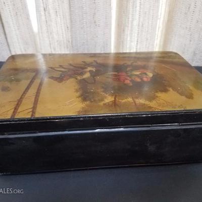 Lot-133 Painted Black Box (Single) 3 Horse & Chariot