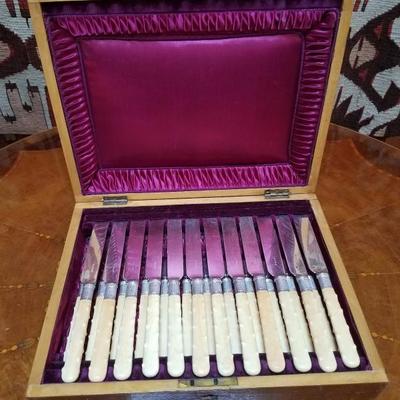 Lot-57 24 Pc Fork & Knife Set JD&S Stamped in Box