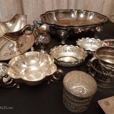 Lot-160 Mixed Lot of Silver Plate Various Pieces 25+ 