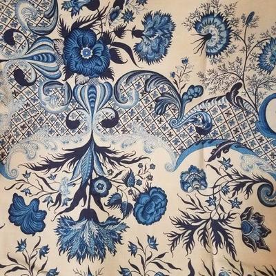 Lot-164 Vintage Blue Print Curtain Set