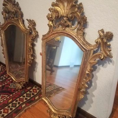 Lot-44 Pair of Victorian Wood Carved Mirrors