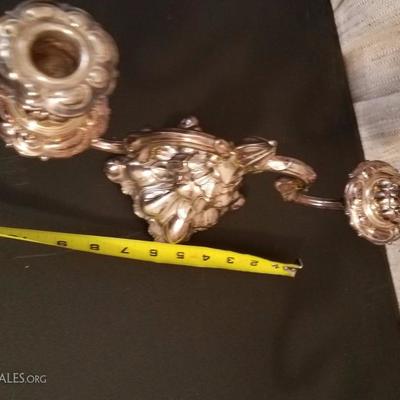 Lot-37 Pair of 8"  2-Candle Candelabra Silver Plate