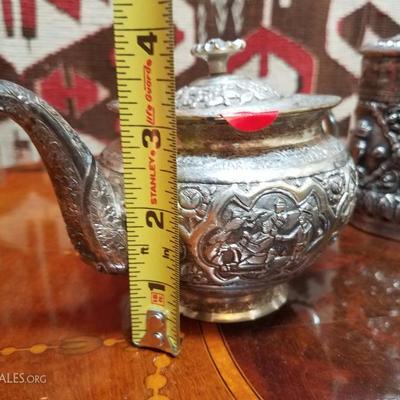 Lot-80 11 Pc Various Mixed Silver Plate Assortment (Teapot)