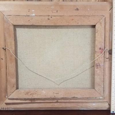 Lot-22 Large Vintage Wooden Framed Paris 1950 Painting Signed 