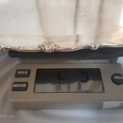 Lot-82 17" Silver Serving Platter Stamped 900
