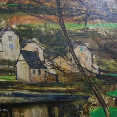 Lot-24 Vintage 1955 Painting Oil on Canvas 57"x42" Signed