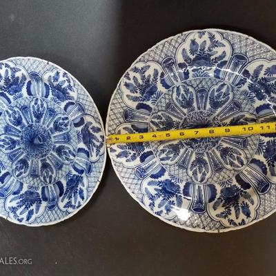 Lot-116 Set of 2 Blue Asian Plates #2 (Excellent Cond.)