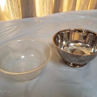 Lot-86 Small Paul Revere Reproduction Oneida Bowl w/ Liner