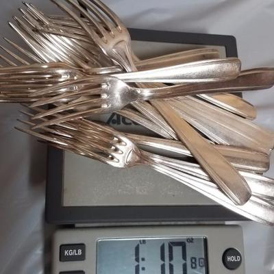 Lot-63 42 Pc Loose Ercuis Silverware Stamped Knives & Spoons