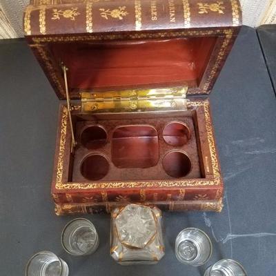 Lot-111 Hidden Mini Decanter & Shot Glasses In Books