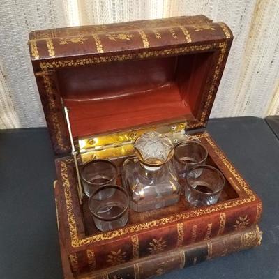Lot-111 Hidden Mini Decanter & Shot Glasses In Books