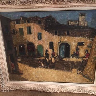 Lot-25 Antique Oil Panting Artist Signed 1899 48"x40"