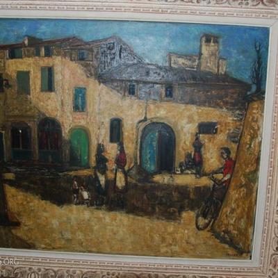 Lot-25 Antique Oil Panting Artist Signed 1899 48"x40"