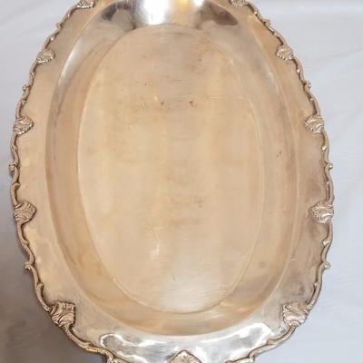 Lot-82 17" Silver Serving Platter Stamped 900