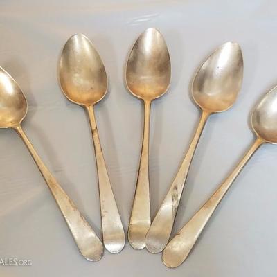 Lot-61 5 Pc Silver Plate Spoon Lot Stamped (Loose)