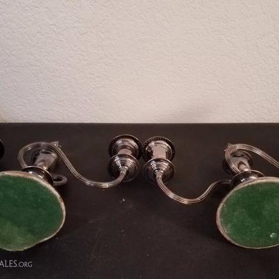 Lot-39 Twisted 2 Candle Candelabra Silver Plate Pair of 2