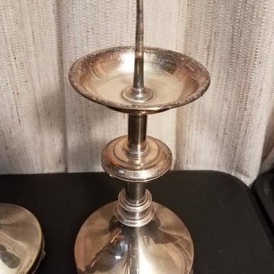 Lot-33 Pair of Antique Candelabra Candle Holders Set of 2 Lot 