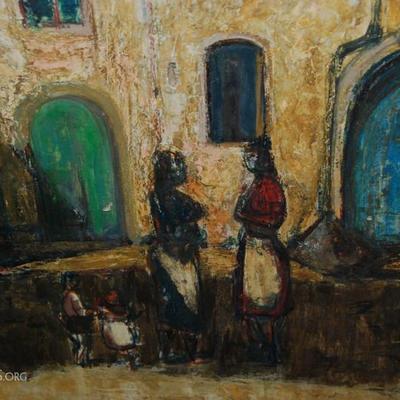 Lot-25 Antique Oil Panting Artist Signed 1899 48"x40"