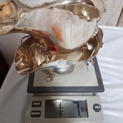Lot-157 2 Pc Silver Stamped 855 Gravy Boat Pair