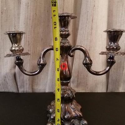 Lot-38 Pair of 11" 3-Candle Candelabra Silver Plate