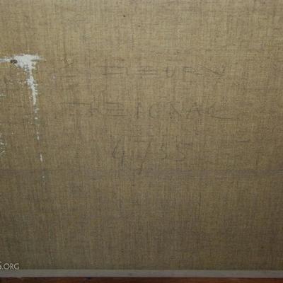 Lot-24 Vintage 1955 Painting Oil on Canvas 57"x42" Signed