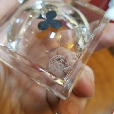 4 Bridge Themed Baccarat Glass Ashtrays Lot