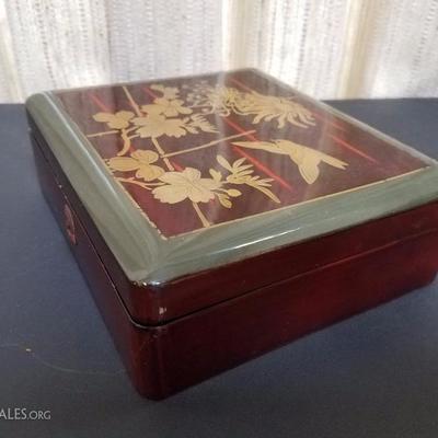 Lot-132 Set of 2 Asian Bird Print Boxes