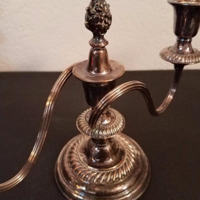 Lot-39 Twisted 2 Candle Candelabra Silver Plate Pair of 2
