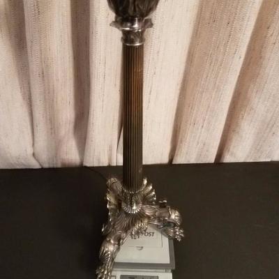 Lot-35 Pair 19th Century Elkington Claw Foot Candelabras 