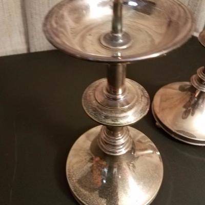Lot-33 Pair of Antique Candelabra Candle Holders Set of 2 Lot 