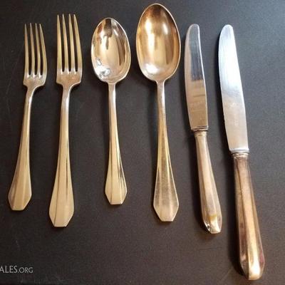 Lot-55 83 Pc Inoxydable 840 Stamped Flatware Silverware Forks Knives Spoons