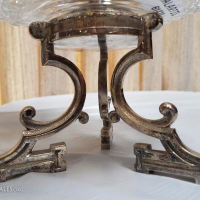 Lot-94 Vintage Footed Crystal Baccarat Bowl 2 Tier