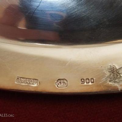 Lot-76 21 1/2" x 13" Silver Serving Platter Stamped 900