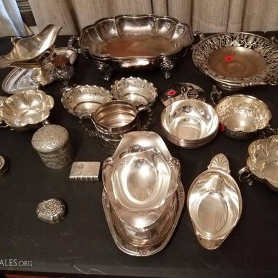 Lot-160 Mixed Lot of Silver Plate Various Pieces 25+ 