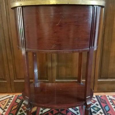 Lot-19 Small 3 Drawer End Table W/ Marble Top