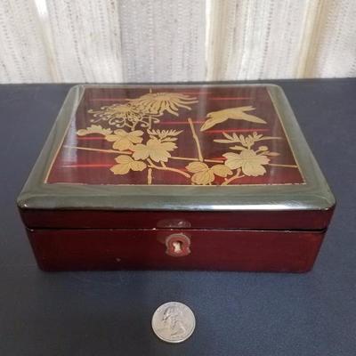 Lot-132 Set of 2 Asian Bird Print Boxes