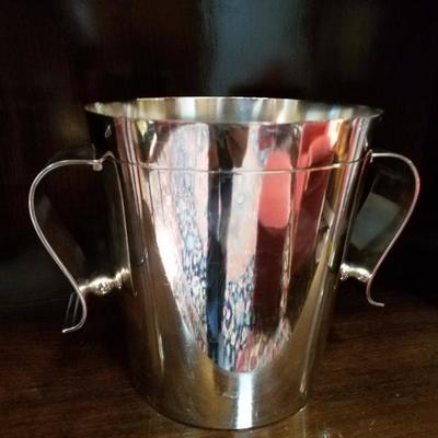 Lot-72 Silver Plate Curved Handle Wine Chiller Bucket