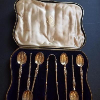 Lot-47 Elegant 7pc Elkington Tea Spoon Set Flatware Liverpool England