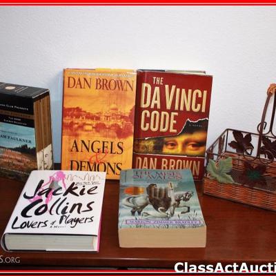 Books Variety & Metal Basket- Lot 24