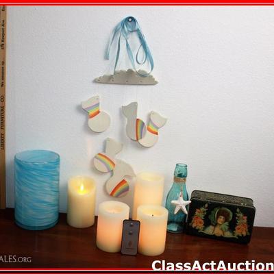 Decorative Battery Operated Candles & Decorative Items, Wind Chime - Lot 19