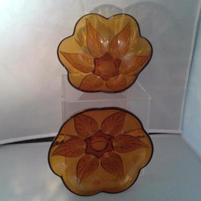 Lot 1 D. Amber Carnival glass